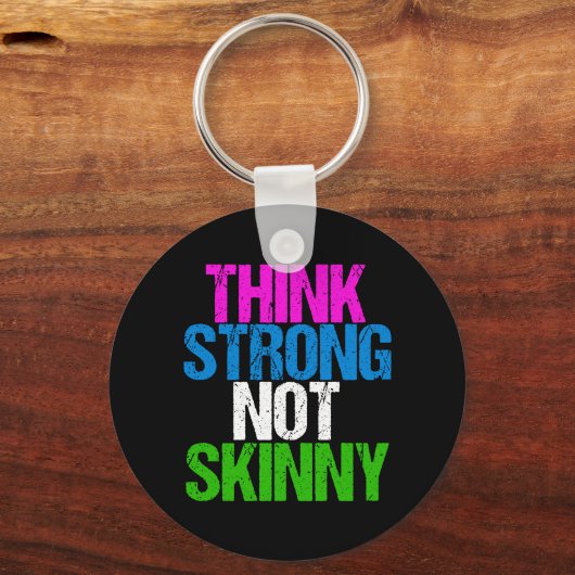 強考えいNot Skinny感動的フィットネス キーホルダー (正面)