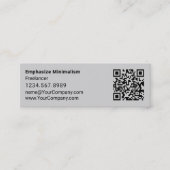 強調ミニマリズムシンプルオレンジイニシャルグレー スキニー名刺 (正面)