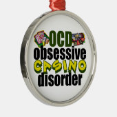 強迫性おもしろいカジノ障害賭博中毒 メタルオーナメント (右)