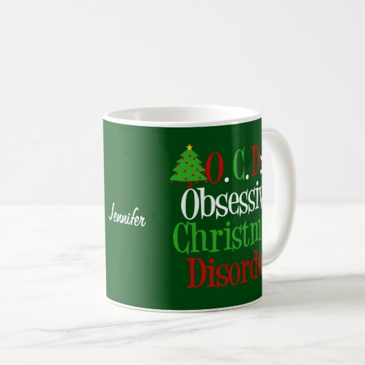 強迫性おもしろいクリスマス障害 コーヒーマグカップ (正面右)