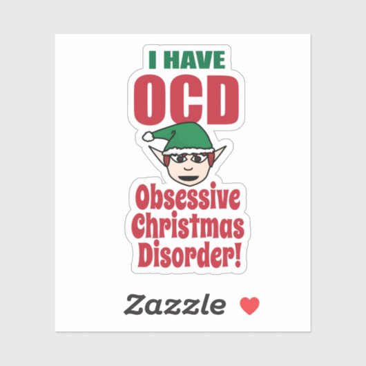 強迫性クリスマス障おもしろい害 シール (シート)