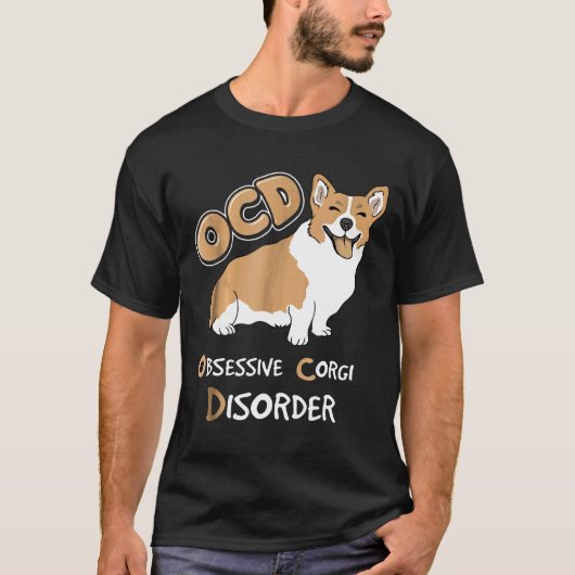 強迫性コーギー障害 Tシャツ (正面)