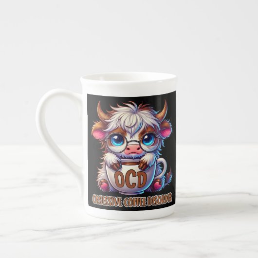 強迫性コーヒー障害  ボーンチャイナマグカップ (左)