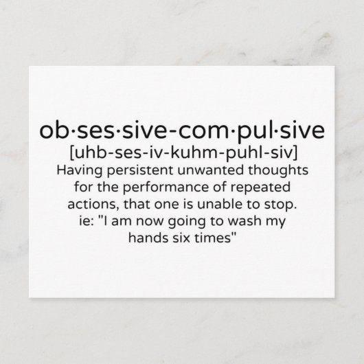強迫性人格定義 ポストカード (正面)
