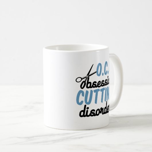 強迫性切断障害 |おもしろい美容師 コーヒーマグカップ (正面右)
