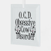 強迫性牛おもしろい病クリスマス ガラスオーナメント (正面左)