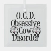 強迫性牛おもしろい病クリスマス ガラスオーナメント (正面)