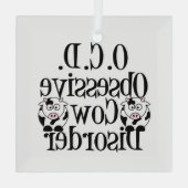 強迫性牛おもしろい病クリスマス ガラスオーナメント (裏面)