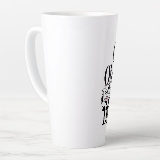 強迫性牛病のユーモア カフェラテマグ (左アングル)