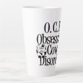 強迫性牛病のユーモア カフェラテマグ (正面)