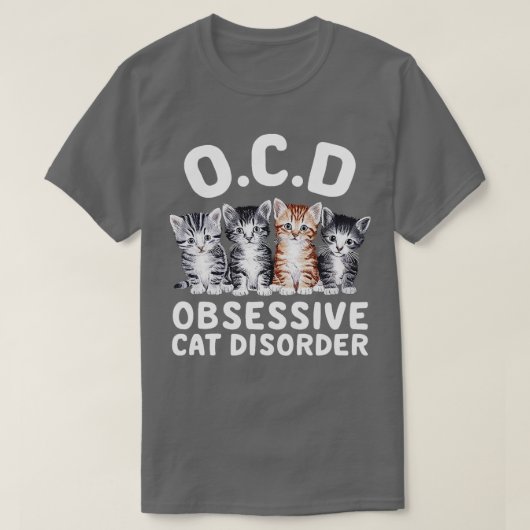 強迫性猫障害を起こす Tシャツ (デザイン正面)