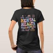 強迫性障害の偏見をなくそう レトロなメンタルヘルスのデザイン Tシャツ (裏面)