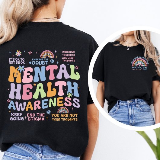 強迫性障害の偏見をなくそう レトロなメンタルヘルスのデザイン Tシャツ