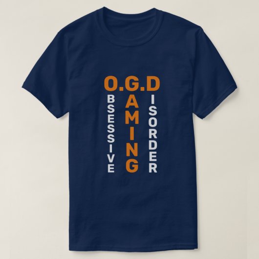 強迫的なゲーム障害 – おもしろい Tシャツ (デザイン正面)