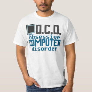 強迫的なコンピューター障害おもしろいIT修理担当者 Tシャツ