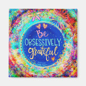 強迫的に感謝するおもしろい刺激フローラ マグネット (正面)