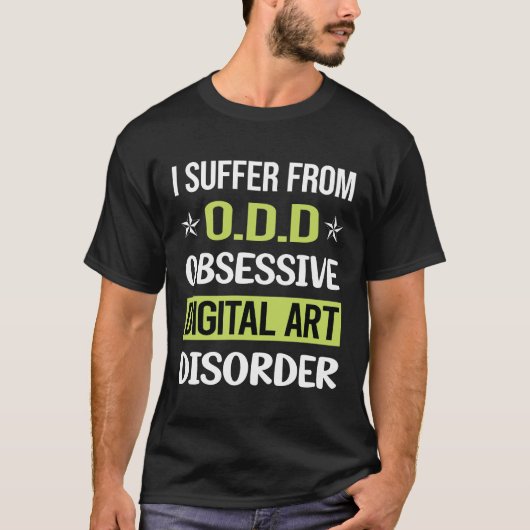 強迫観念を持つラブデジタルアート Tシャツ (正面)