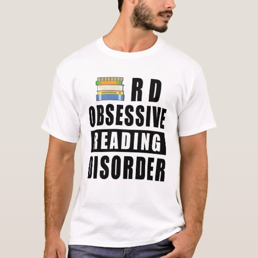 強迫読障害 – おもしろい引用文 Tシャツ (正面)