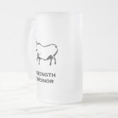 強靭性と名誉ブラック フロストグラスビールジョッキ (正面左)