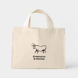 強靭性と名誉ブラック ミニトートバッグ