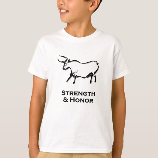 強靭性と名誉ブラック Tシャツ (正面)