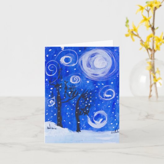 強風の吹雪 カード (黄色い花)