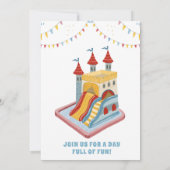 弾む魔法の城の誕生日パーティー 招待状 (裏面)