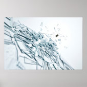 弾丸で損傷を受けたガラス ポスター (正面)