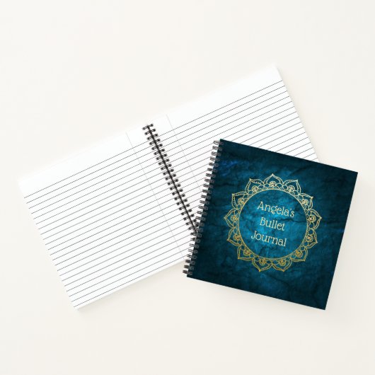 弾丸ジパーソナライズされたャーナル金ゴールド曼荼羅 ノートブック (内部)