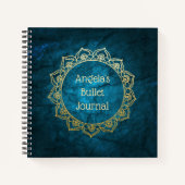 弾丸ジパーソナライズされたャーナル金ゴールド曼荼羅 ノートブック (正面)