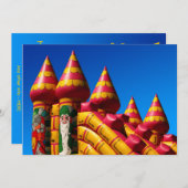 弾力がある城のパーティーの招待 招待状 (正面/裏面)