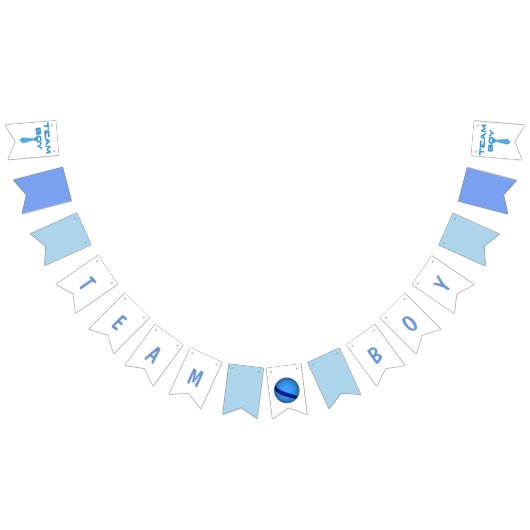 弾力がある球が付いているチーム男の子の青 バンティングフラッグ (全)