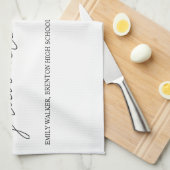 弾力のあるスクリプトの卒業 キッチンタオル (四つ折り)