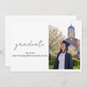 弾力のあるスクリプトの卒業 招待状 (正面/裏面)