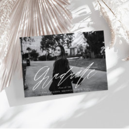 弾力のあるスクリプト卒業発表カード 案内状