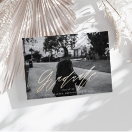 弾力のあるスクリプト卒業発表カード 案内状