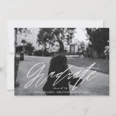 弾力のあるスクリプト卒業発表カード 案内状 (正面)