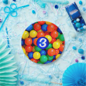 弾力のあるボールピットテーマの誕生日パーティー ペーパープレート (パーティー)