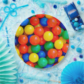 弾力のあるボールピットテーマの誕生日パーティー ペーパープレート (パーティー)