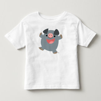 弾力のあるマンガ豚の子どもTシャツ トドラーTシャツ