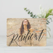 弾力のある筆記体卒業発表 招待状 (スタンド正面)