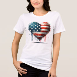 弾力ハート:アメリカン・スピリット・イン・アート トライブレンドTシャツ
