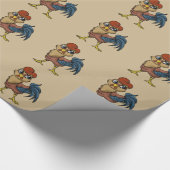 弾力性のあるオンドリ! ラッピングペーパー (角)