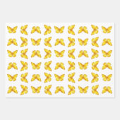 弾力性AFイエローバタフライギフトラップ ラッピングペーパーシート (正面)