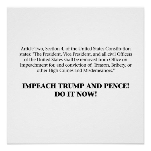 弾劾の記事 – Impach Trump and Pence ポスター (正面)