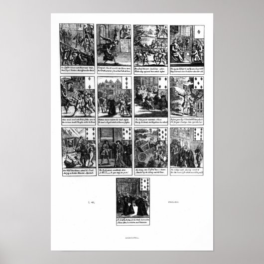 弾劾遊を描いたカード ポスター (正面)