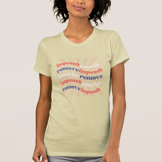 弾劾 有罪 排除 レトロクリーム Tシャツ (正面)