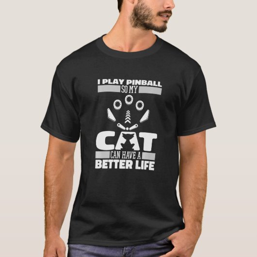 弾球猫アーケードゲームヴィンテージ機レトロピン Tシャツ (正面)