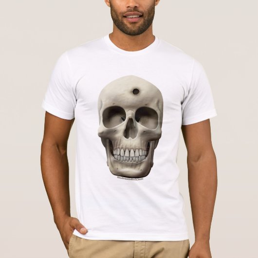 弾痕が付いているスカル Tシャツ (正面)