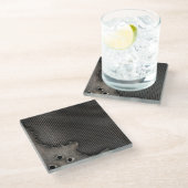 弾痕の背景が付いている金属 ガラスコースター (アングル)